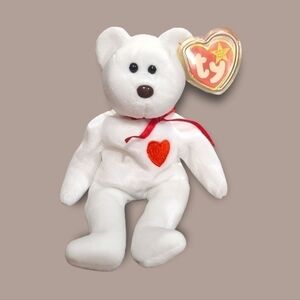 𝅺ty Original Rare, Retired Beanie Baby "Valentino" Bear